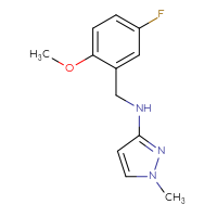 Chemical structure of N-[(5-fluoro-2-methoxyphenyl)methyl]-1-methyl-1H-pyrazol-3-amine - CSSB00001873404
