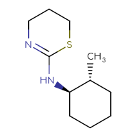 Chemical structure of N-[(1R,2R)-2-methylcyclohexyl]-5,6-dihydro-4H-1,3-thiazin-2-amine - CSSB06256032787