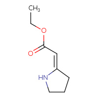 Chemical structure of ethyl 2-[(2Z)-pyrrolidin-2-ylidene]acetate - CSSB00015307682