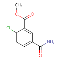 Chemical structure of methyl 5-carbamoyl-2-chlorobenzoate - CSSB00025711886