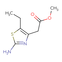 Chemical structure of methyl 2-(2-amino-5-ethyl-1,3-thiazol-4-yl)acetate - CSSB00010368058