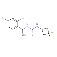 Chemical structure of 1-[1-(2,4-dichlorophenyl)ethyl]-3-(3,3-difluorocyclobutyl)thiourea - CSSB02042481417