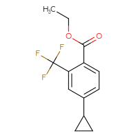 Chemical structure of ethyl 4-cyclopropyl-2-(trifluoromethyl)benzoate - CSSB06951062112