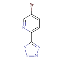 Chemical structure of 5-bromo-2-(1H-1,2,3,4-tetrazol-5-yl)pyridine - CSSB00012353944
