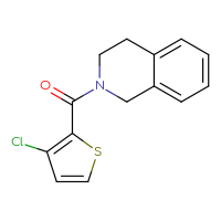 Chemical structure of 2-(3-chlorothiophene-2-carbonyl)-1,2,3,4-tetrahydroisoquinoline - CSSB00069078146
