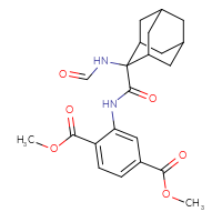 Chemical structure of 1,4-dimethyl 2-(2-formamidoadamantane-2-amido)benzene-1,4-dicarboxylate - CSSB00121583852