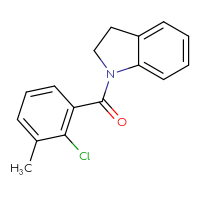 Chemical structure of 1-(2-chloro-3-methylbenzoyl)-2,3-dihydro-1H-indole - CSSB02015240594
