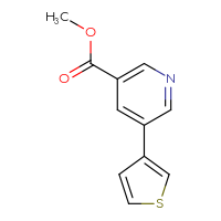 Chemical structure of methyl 5-(thiophen-3-yl)pyridine-3-carboxylate - CSSB00010176250