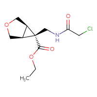 Chemical structure of ethyl (1R,5S,6S)-6-[(2-chloroacetamido)methyl]-3-oxabicyclo[3.1.0]hexane-6-carboxylate - CSSB21332099289