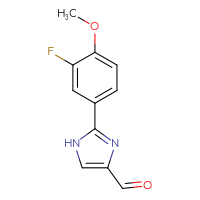 Chemical structure of 2-(3-fluoro-4-methoxyphenyl)-1H-imidazole-4-carbaldehyde - CSSB00010184464