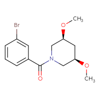 Chemical structure of (3R,5S)-1-(3-bromobenzoyl)-3,5-dimethoxypiperidine - CSSB02532483045