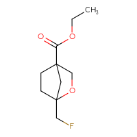 Chemical structure of ethyl 1-(fluoromethyl)-2-oxabicyclo[2.2.1]heptane-4-carboxylate - CSSB02129580575