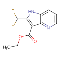 Chemical structure of ethyl 2-(difluoromethyl)-1H-pyrrolo[3,2-b]pyridine-3-carboxylate - CSSB20621793543