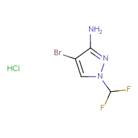 Chemical structure of 4-bromo-1-(difluoromethyl)-1H-pyrazol-3-amine hydrochloride - CSSB06638131386