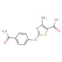Chemical structure of 2-(4-carbamoylphenoxy)-4-methyl-1,3-thiazole-5-carboxylic acid - CSSB00020597628