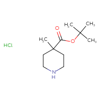 Chemical structure of tert-butyl 4-methylpiperidine-4-carboxylate hydrochloride - CSSB00025774811