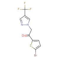 Chemical structure of 1-(5-bromothiophen-2-yl)-2-[4-(trifluoromethyl)-1H-pyrazol-1-yl]ethan-1-one - CSSB00008178363