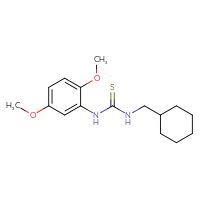 Chemical structure of 1-(cyclohexylmethyl)-3-(2,5-dimethoxyphenyl)thiourea - CSSB02065988280