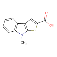 Chemical structure of 8-methyl-8H-thieno[2,3-b]indole-2-carboxylic acid - CSSB00000684360