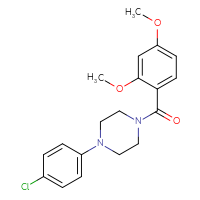 Chemical structure of 1-(4-chlorophenyl)-4-(2,4-dimethoxybenzoyl)piperazine - CSSB00046233723