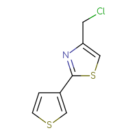Chemical structure of 4-(chloromethyl)-2-(thiophen-3-yl)-1,3-thiazole - CSSB00000212249