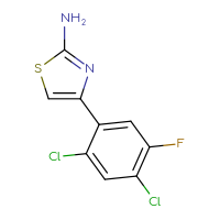Chemical structure of 4-(2,4-dichloro-5-fluorophenyl)-1,3-thiazol-2-amine - CSSB00011372601