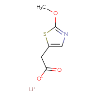 Chemical structure of lithium(1+) 2-(2-methoxy-1,3-thiazol-5-yl)acetate - CSSB00161156392