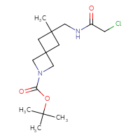 Chemical structure of tert-butyl 6-[(2-chloroacetamido)methyl]-6-methyl-2-azaspiro[3.3]heptane-2-carboxylate - CSSB14888548234