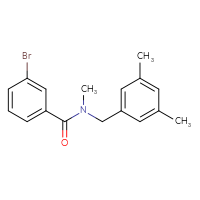 Chemical structure of 3-bromo-N-[(3,5-dimethylphenyl)methyl]-N-methylbenzamide - CSSB02041918381