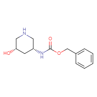 Chemical structure of benzyl N-[(3R,5S)-5-hydroxypiperidin-3-yl]carbamate - CSSB03439513578