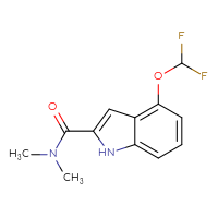 Chemical structure of 4-(difluoromethoxy)-N,N-dimethyl-1H-indole-2-carboxamide - CSSB02002939214