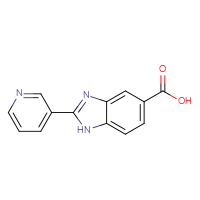 Chemical structure of 2-(pyridin-3-yl)-1H-1,3-benzodiazole-5-carboxylic acid - CSSB00000624499
