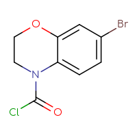 Chemical structure of 7-bromo-3,4-dihydro-2H-1,4-benzoxazine-4-carbonyl chloride - CSSB06627672409