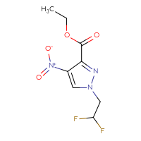 Chemical structure of ethyl 1-(2,2-difluoroethyl)-4-nitro-1H-pyrazole-3-carboxylate - CSSB00025724268