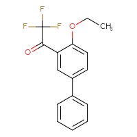 Chemical structure of 1-{4-ethoxy-[1,1'-biphenyl]-3-yl}-2,2,2-trifluoroethan-1-one - CSSB21103686093