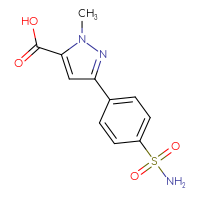 Chemical structure of 1-methyl-3-(4-sulfamoylphenyl)-1H-pyrazole-5-carboxylic acid - CSSB00137577902