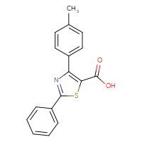 Chemical structure of 4-(4-methylphenyl)-2-phenyl-1,3-thiazole-5-carboxylic acid - CSSB06633782083