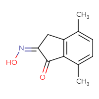 Chemical structure of (2Z)-2-(hydroxyimino)-4,7-dimethyl-2,3-dihydro-1H-inden-1-one - CSSB20538597651