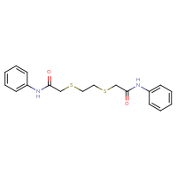Chemical structure of N-phenyl-2-[(2-{[(phenylcarbamoyl)methyl]sulfanyl}ethyl)sulfanyl]acetamide - CSSB00027916125