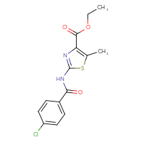 Chemical structure of ethyl 2-(4-chlorobenzamido)-5-methyl-1,3-thiazole-4-carboxylate - CSSB00028100390