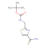 Chemical structure of tert-butyl N-[(4-carbamothioyl-1,3-thiazol-2-yl)methyl]carbamate - CSSB00010409524