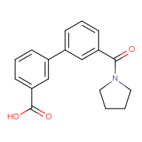 Chemical structure of 3'-(pyrrolidine-1-carbonyl)-[1,1'-biphenyl]-3-carboxylic acid - CSSB00150707662