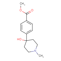 Chemical structure of methyl 4-(4-hydroxy-1-methylpiperidin-4-yl)benzoate - CSSB02169522765