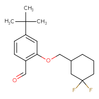 Chemical structure of 4-tert-butyl-2-[(3,3-difluorocyclohexyl)methoxy]benzaldehyde - CSSB21414486620