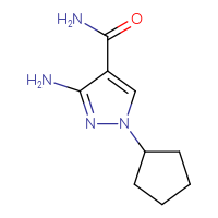 Chemical structure of 3-amino-1-cyclopentyl-1H-pyrazole-4-carboxamide - CSSB00012284047