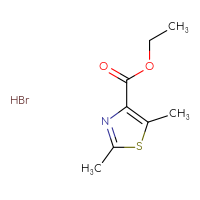 Chemical structure of ethyl 2,5-dimethyl-1,3-thiazole-4-carboxylate hydrobromide - CSSB00000704299