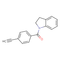Chemical structure of 1-(4-ethynylbenzoyl)-2,3-dihydro-1H-indole - CSSB02008602732