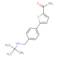 Chemical structure of 1-(5-{4-[(tert-butylamino)methyl]phenyl}thiophen-2-yl)ethan-1-one - CSSB12543230614