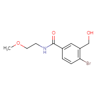 Chemical structure of 4-bromo-3-(hydroxymethyl)-N-(2-methoxyethyl)benzamide - CSSB10467695736