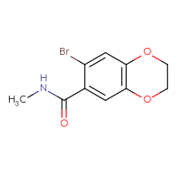 Chemical structure of 7-bromo-N-methyl-2,3-dihydro-1,4-benzodioxine-6-carboxamide - CSSB00021225228
